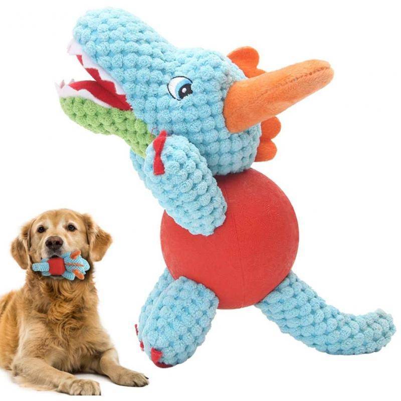 Dinosaur squeaky dog store toy